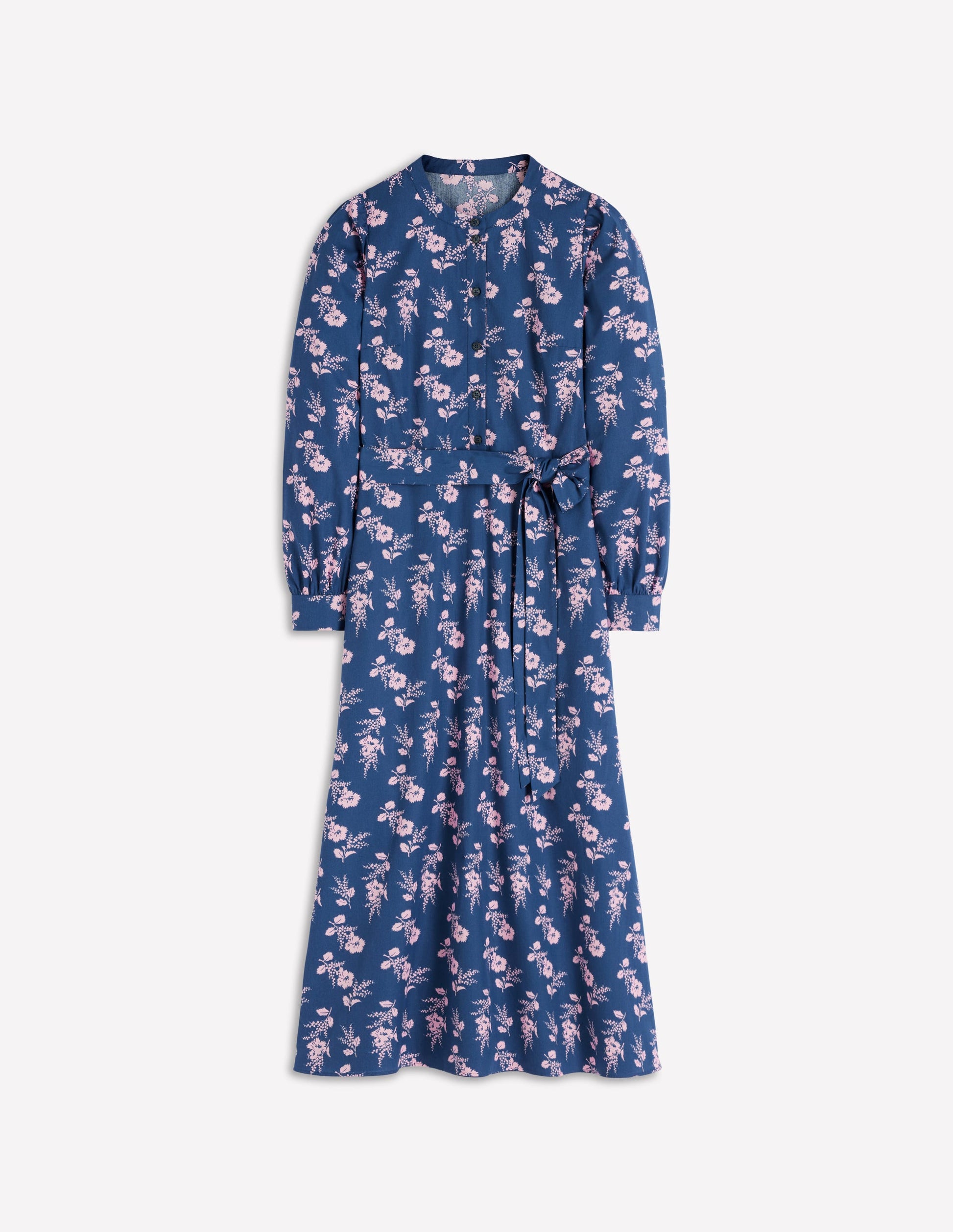 Ava Cotton Midi Dress-Navy, Blossomy Sprig-7