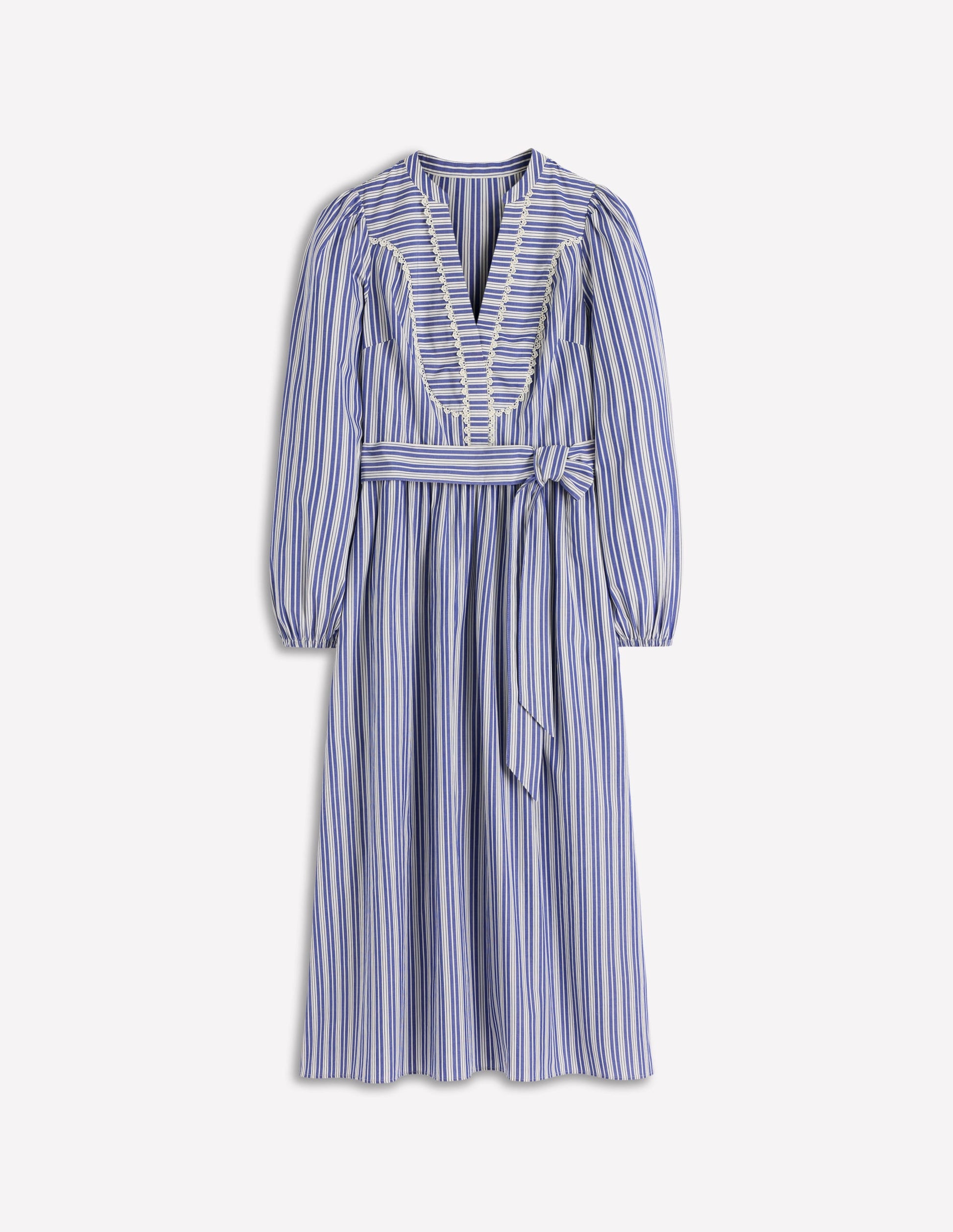 Cary Cotton Midi Dress-Bright Blue Varigated Stripe-6