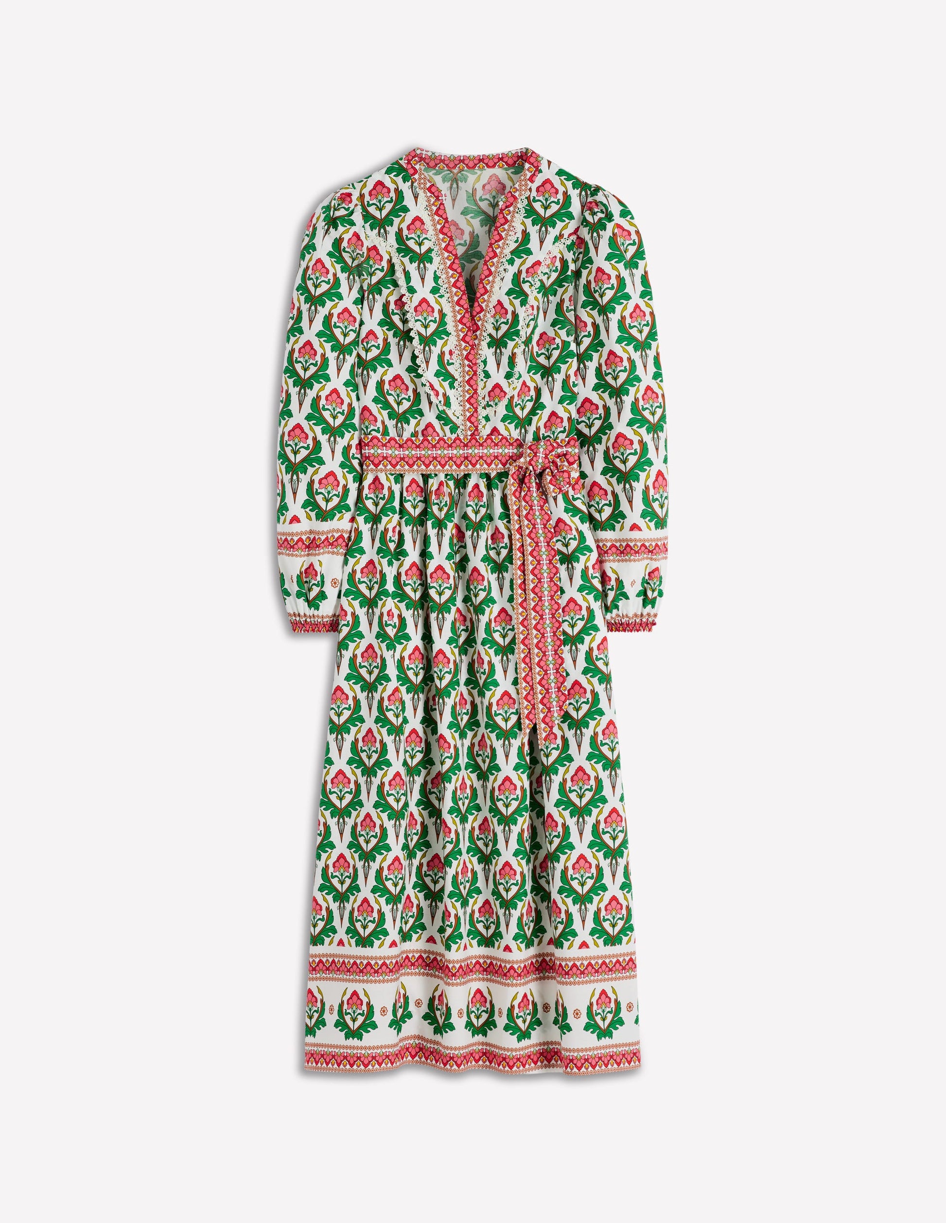 Cary Cotton Midi Dress-Multi, Ornamental Stamp-6