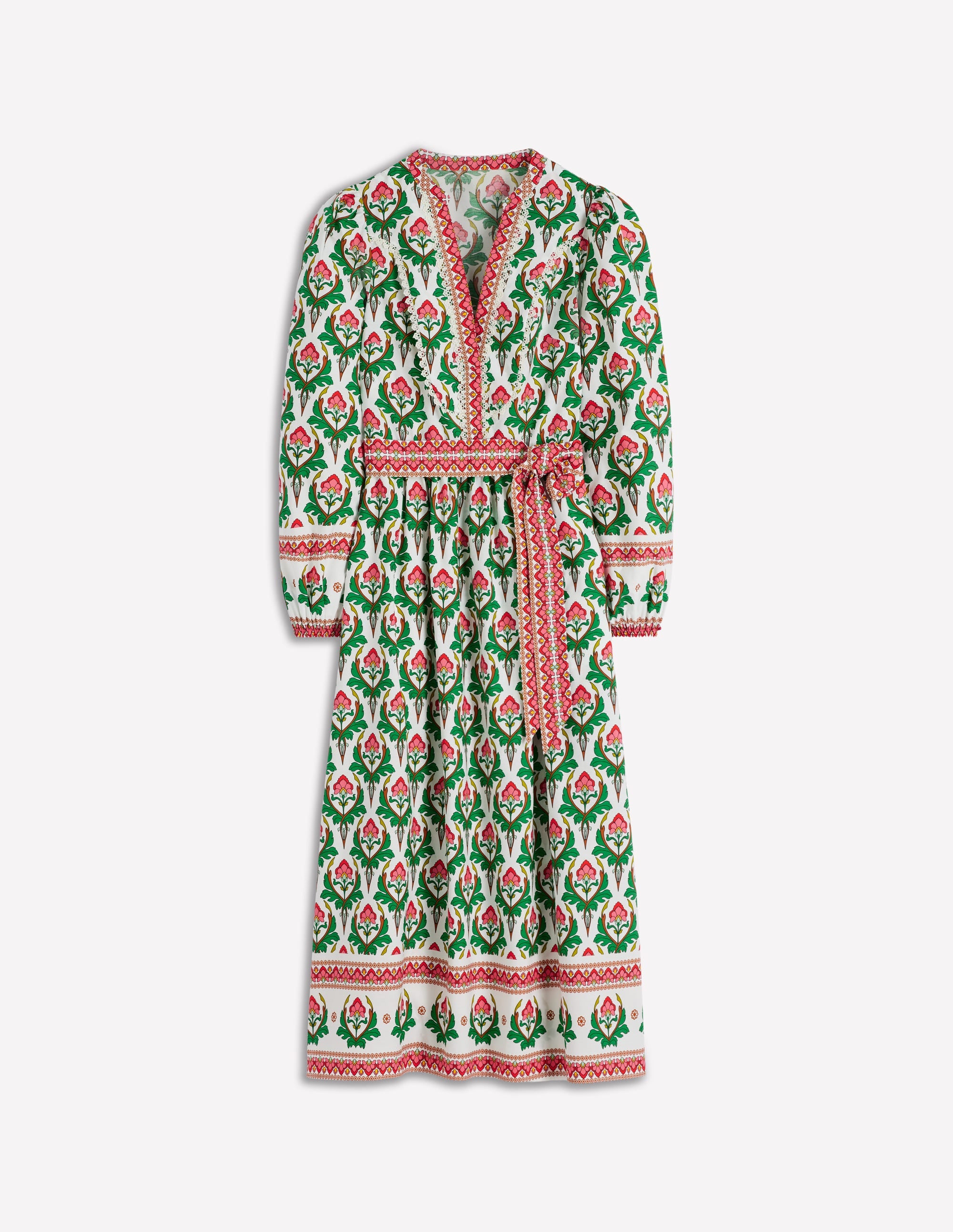 Cary Cotton Midi Dress-Multi, Ornamental Stamp - Image 6