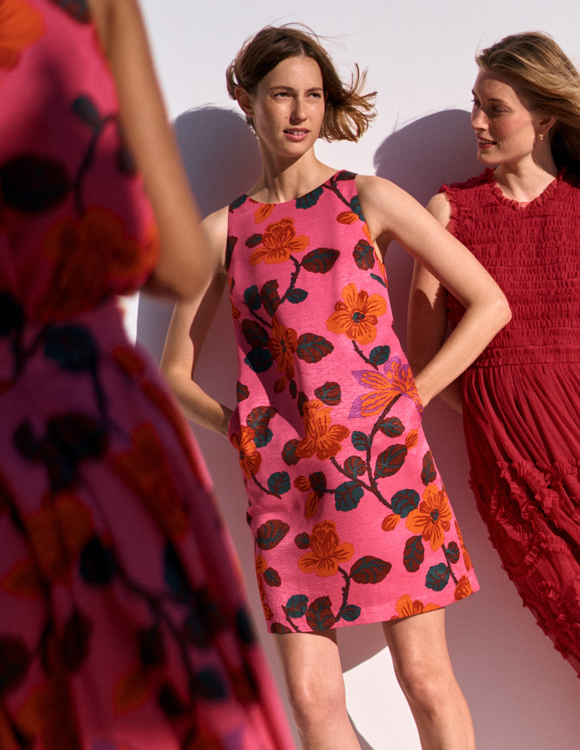 classic shift dresses Cabana Life cut neckline with a ruffled back and a navy blue tie detail The Keep It Classic Shift