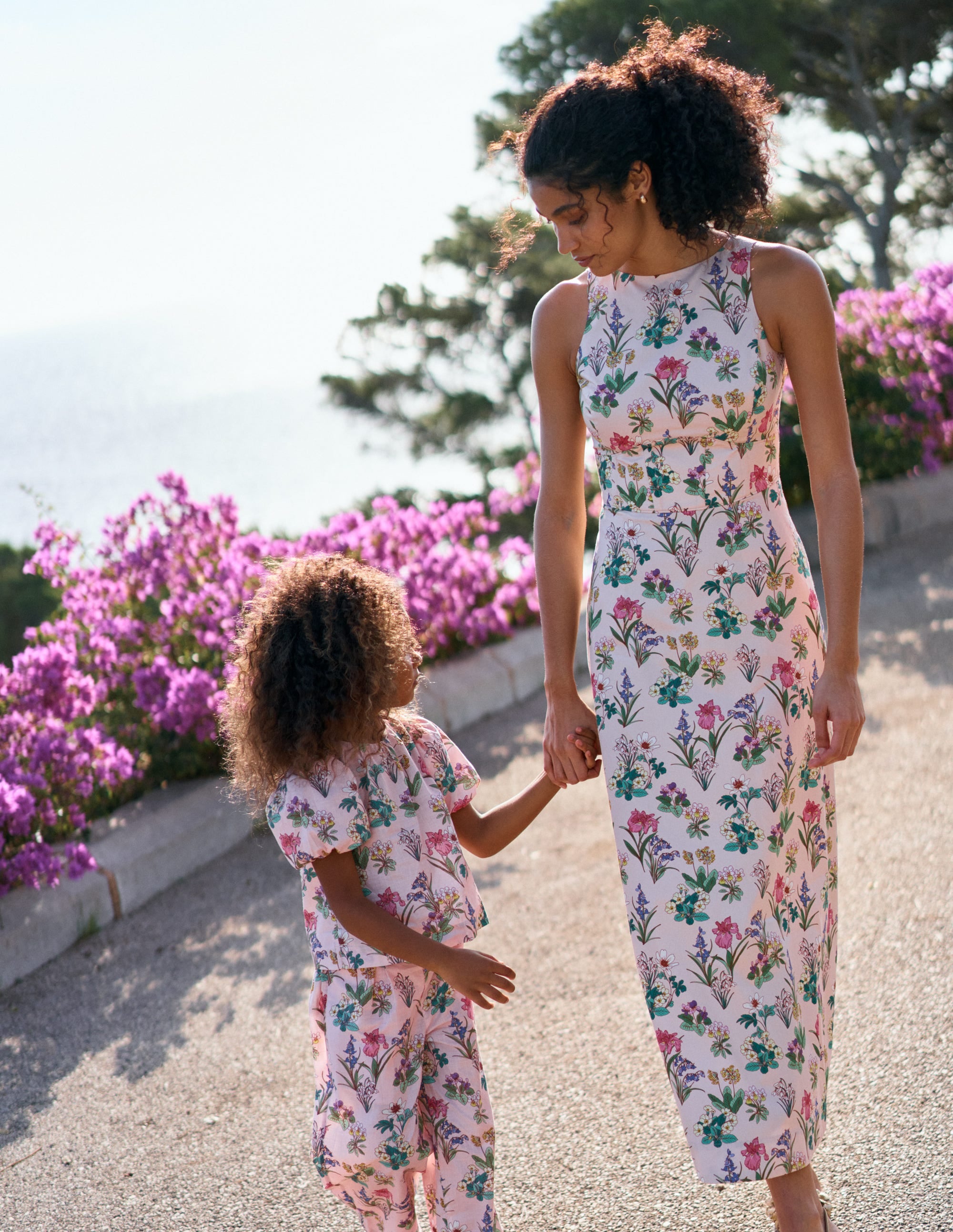 Silvia Boned Bodice Maxi Dress-French Pink, Delicate Blossom - Image 6