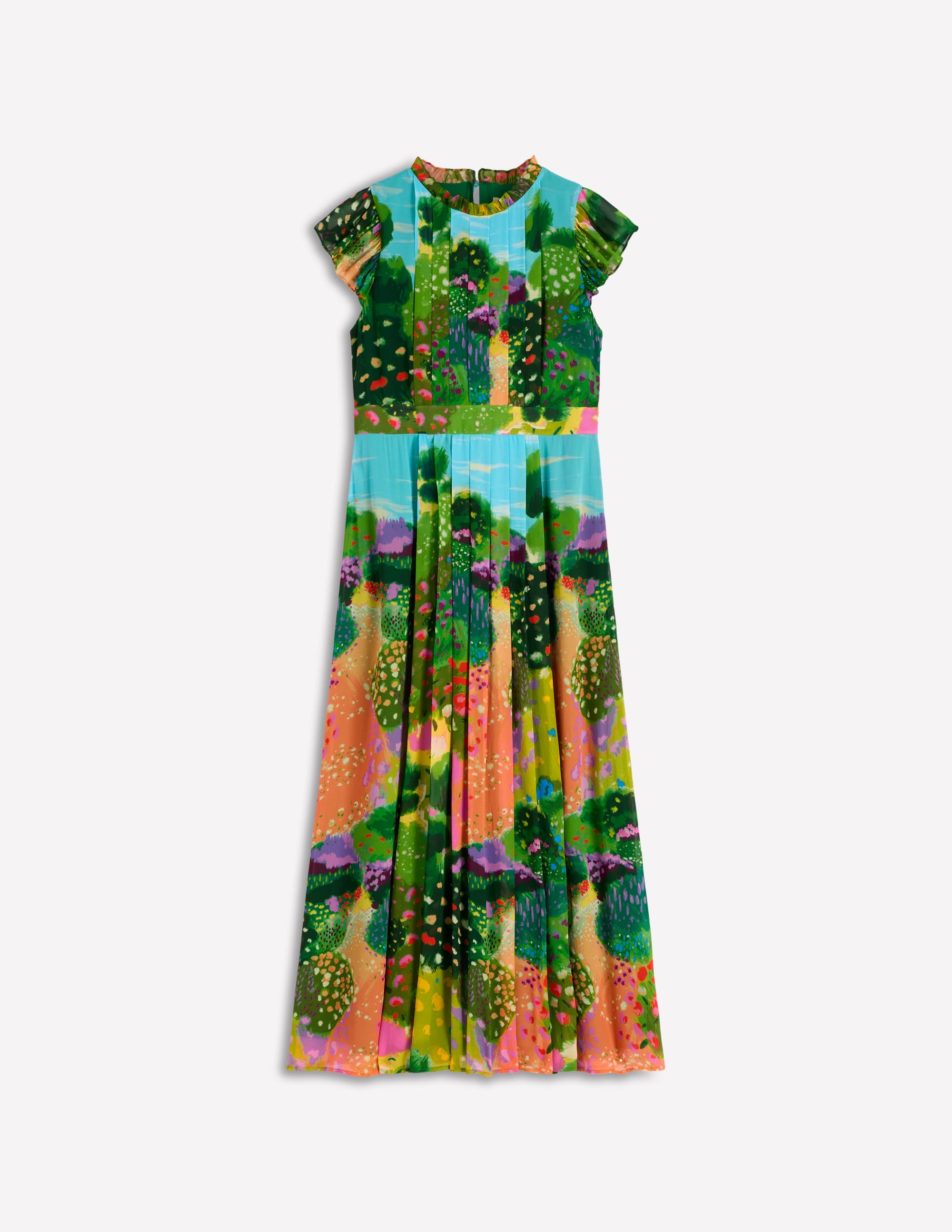 Pleat Ruffle Maxi Dress-Multi, Garden Path - Image 8