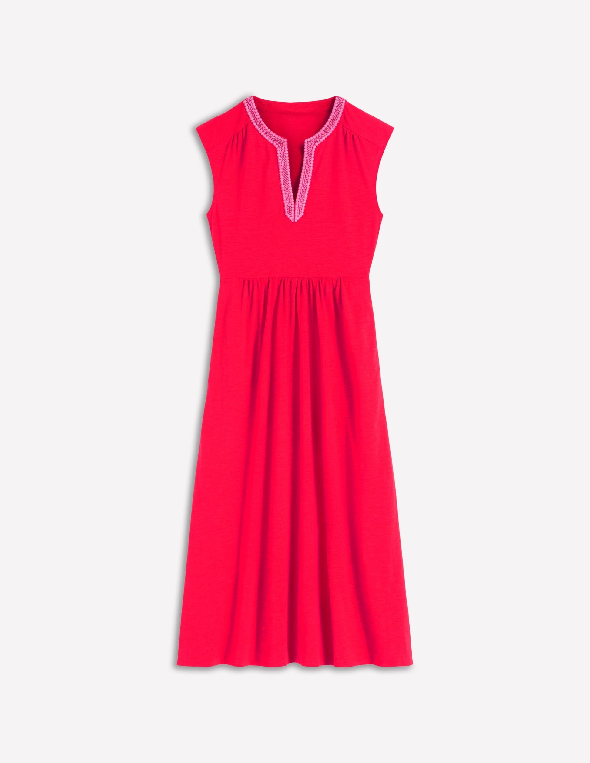 May Jersey Midi Dress-Poppy Red-5