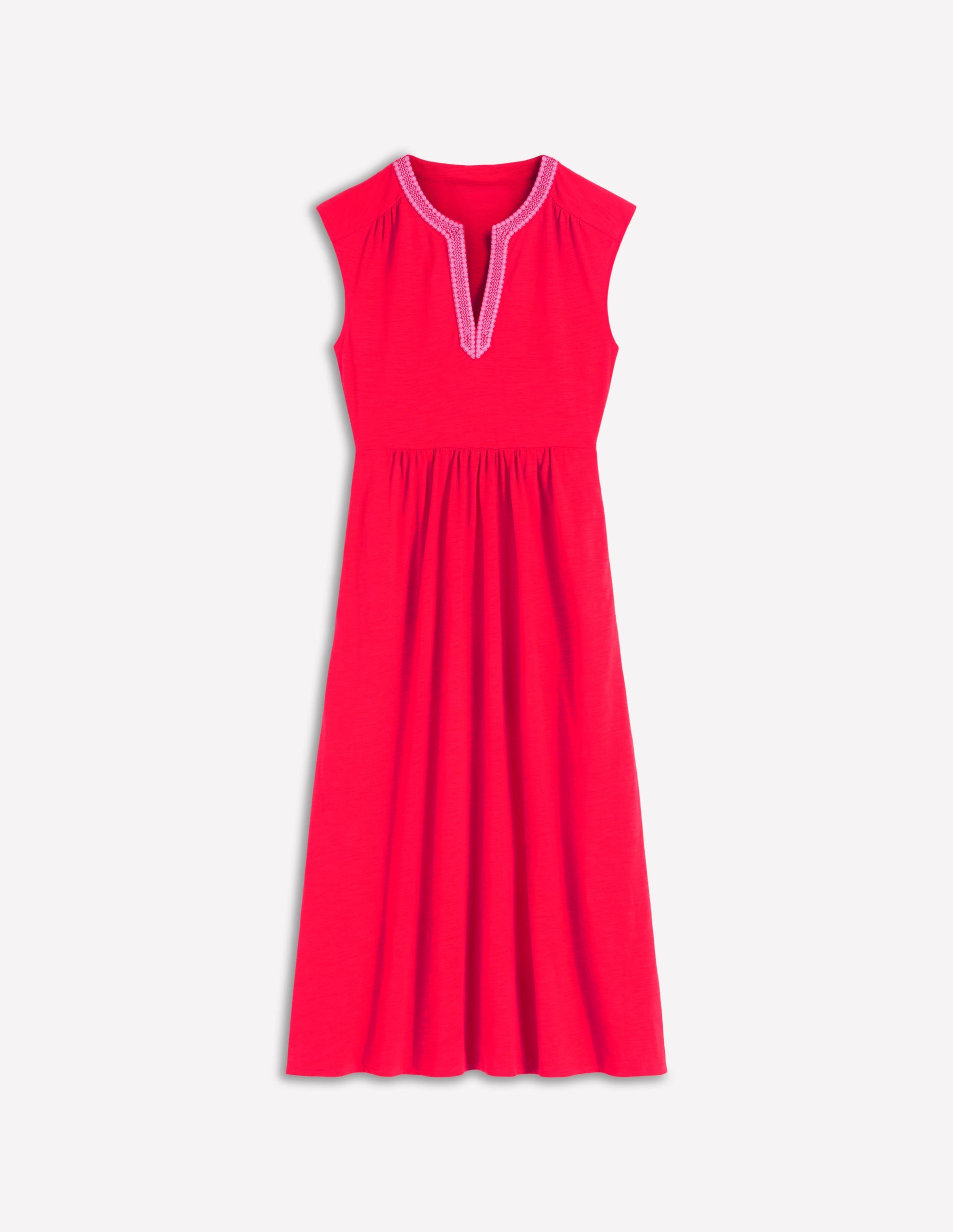 May Jersey Midi Dress-Poppy Red - Image 5