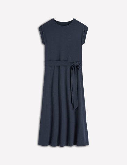 Eve Jersey Midi Dress-Navy-6