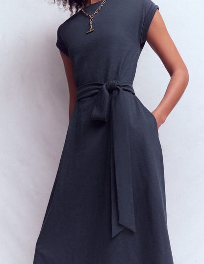 Eve Jersey Midi Dress-Navy-2