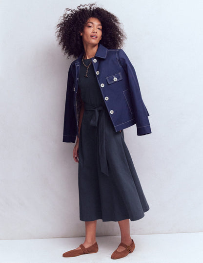 Eve Jersey Midi Dress-Navy-5