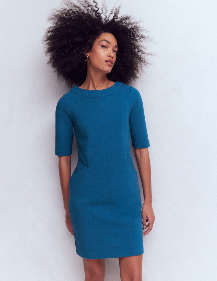 Nessa Ottoman Shift Dress-Tourmaline Blue