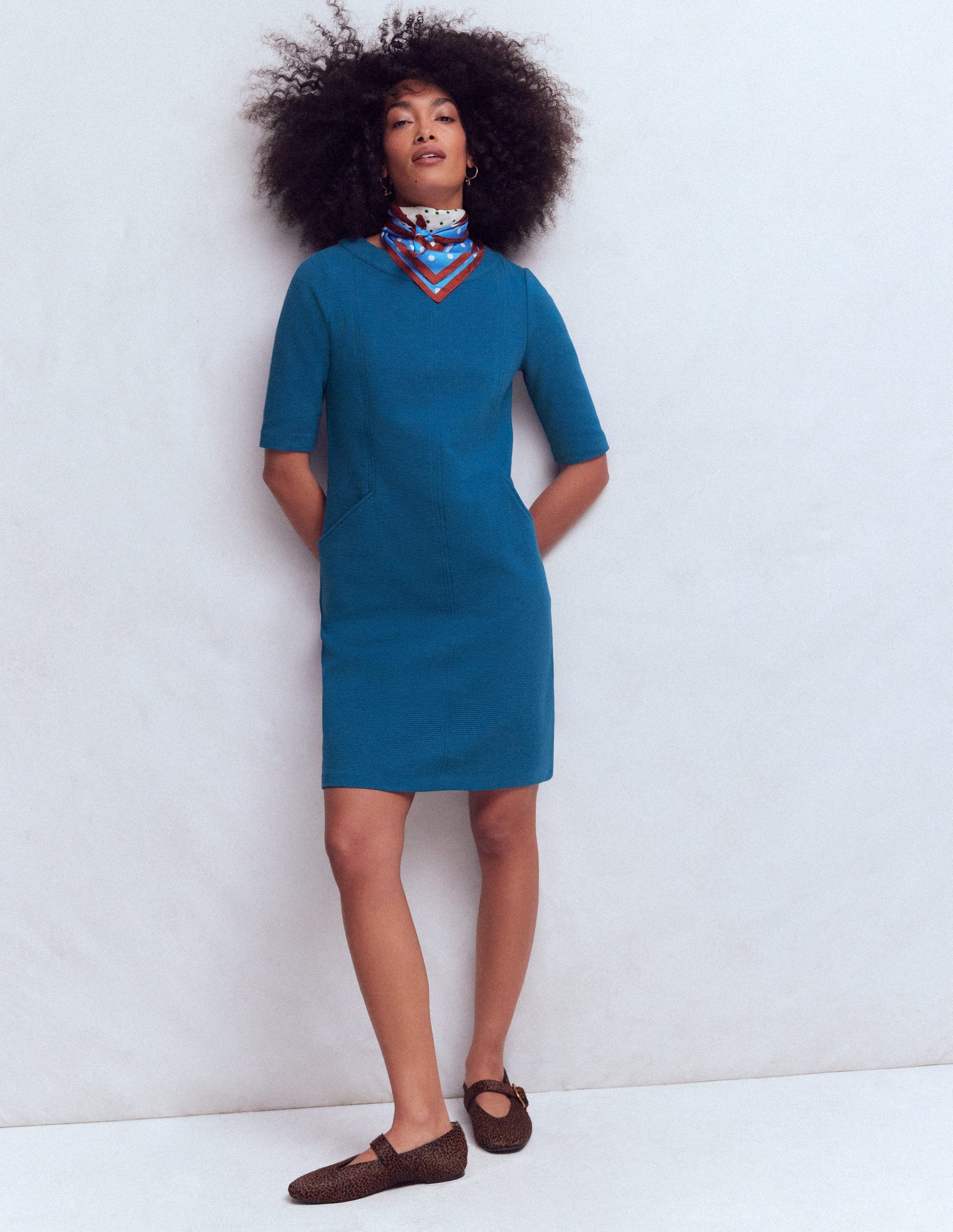 blue shift dress with sleeves The Perfect Shift Dress - Royal