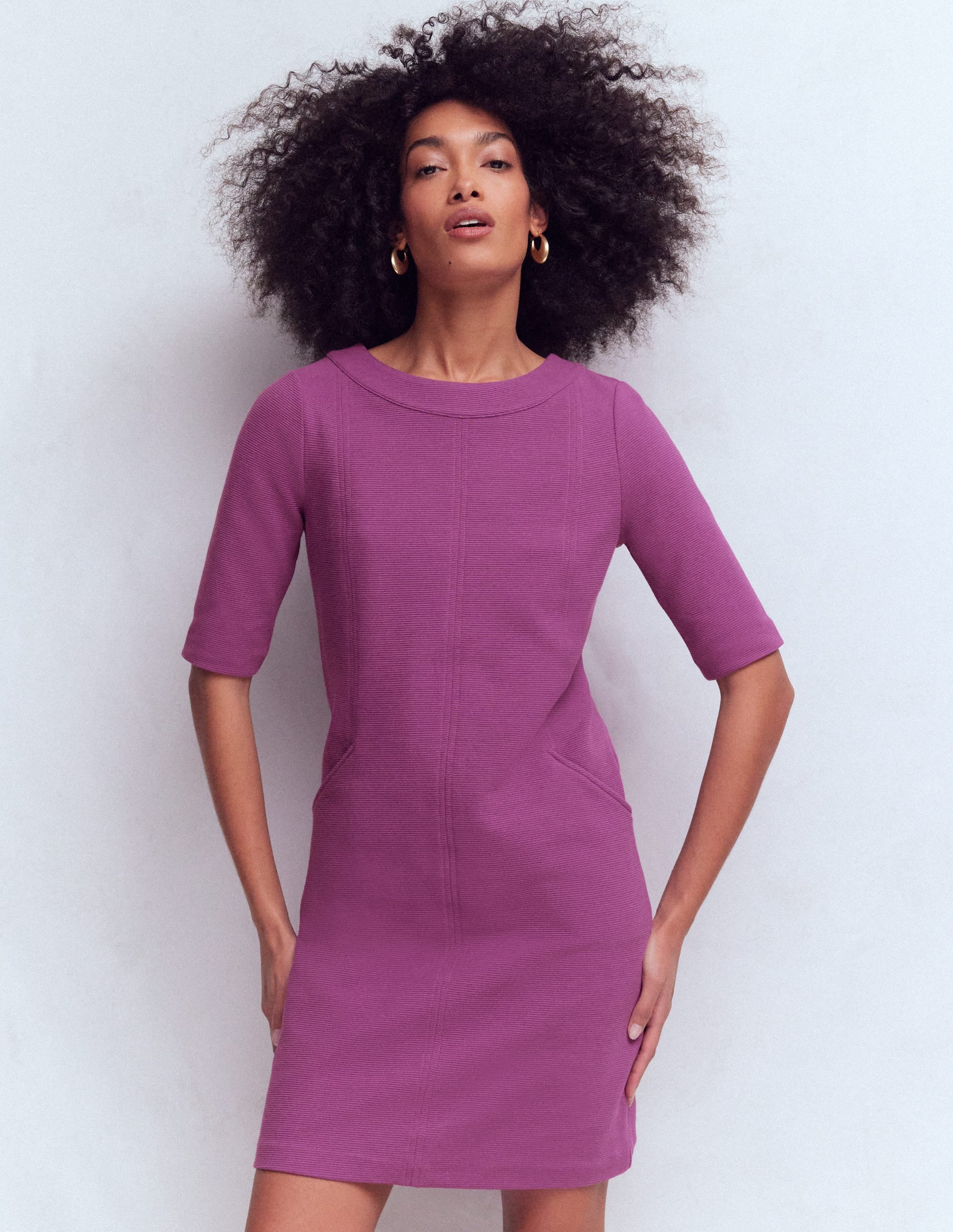 Nessa Ottoman Shift Dress-Damson - Image 1