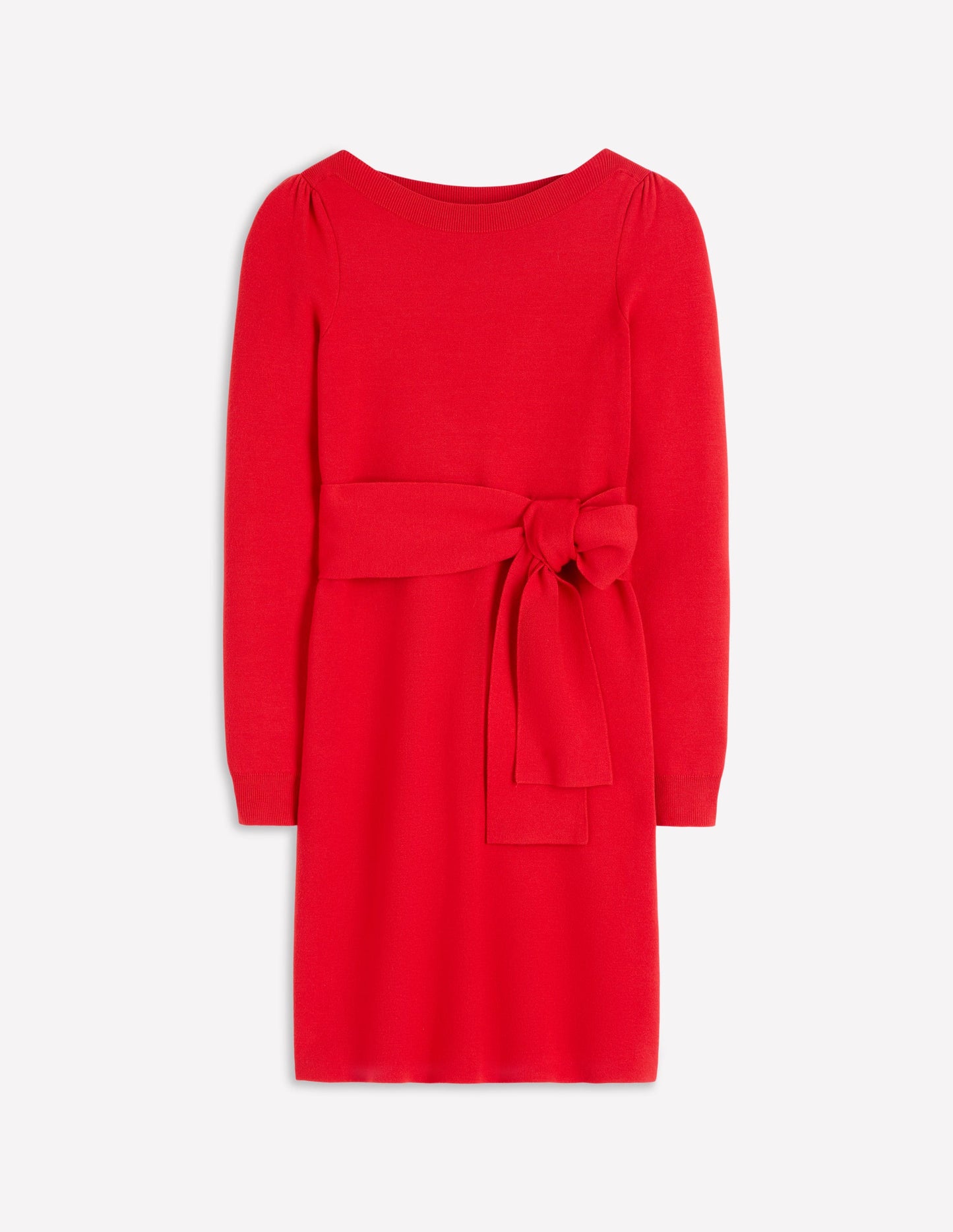 Tiana Tie Front Knitted Dress-Merida Red