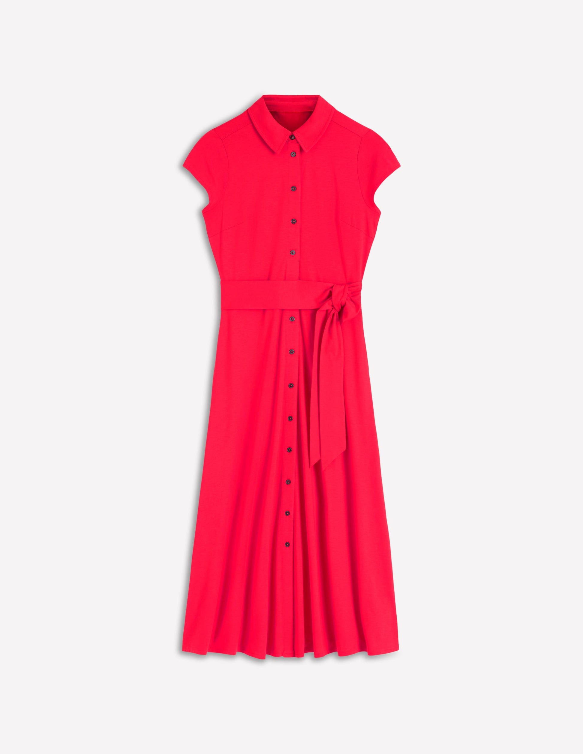 Marcia Jersey Shirt Dress-Poppy Red-6