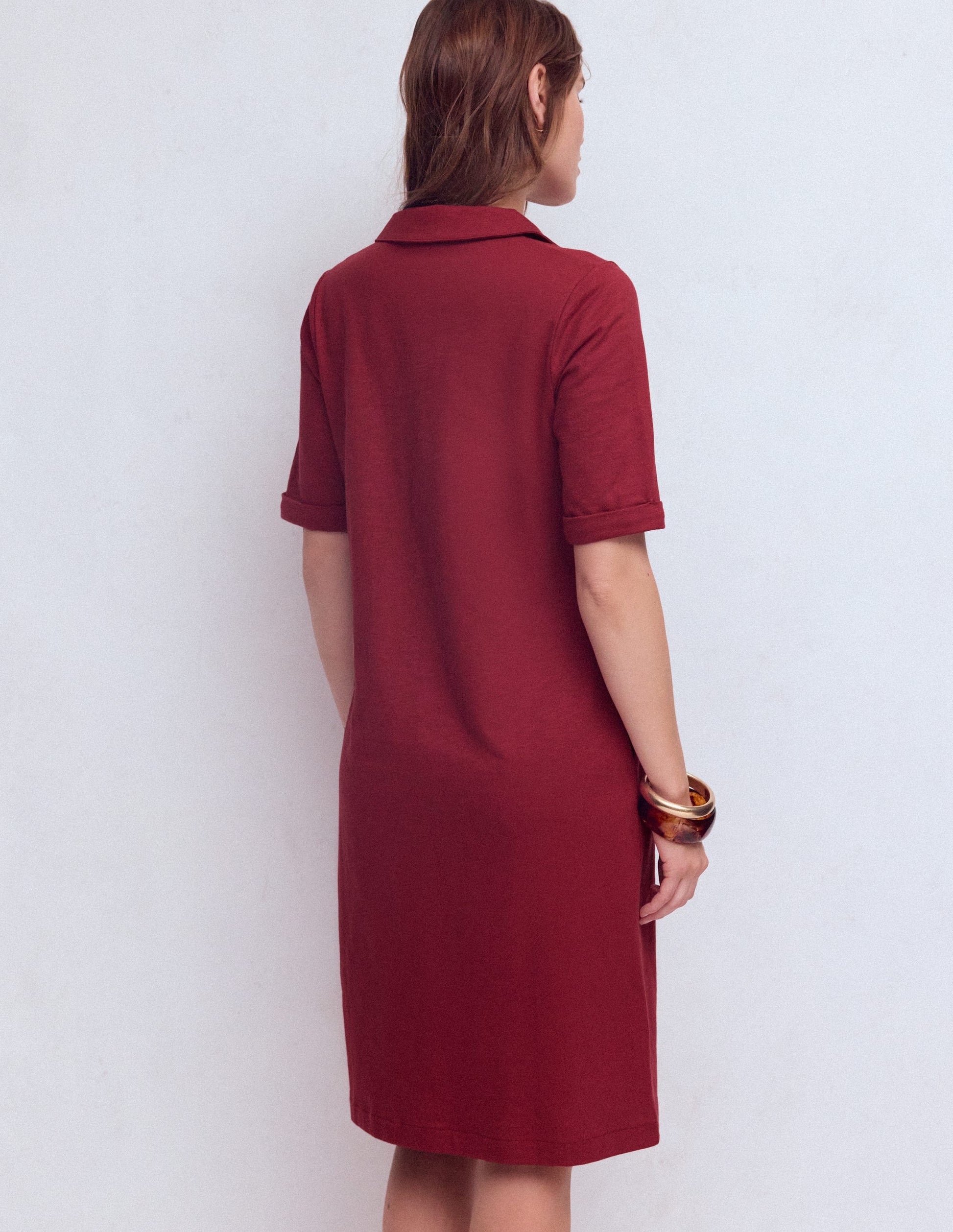 Tilda Jersey T-shirt Dress-Rich Chestnut-3