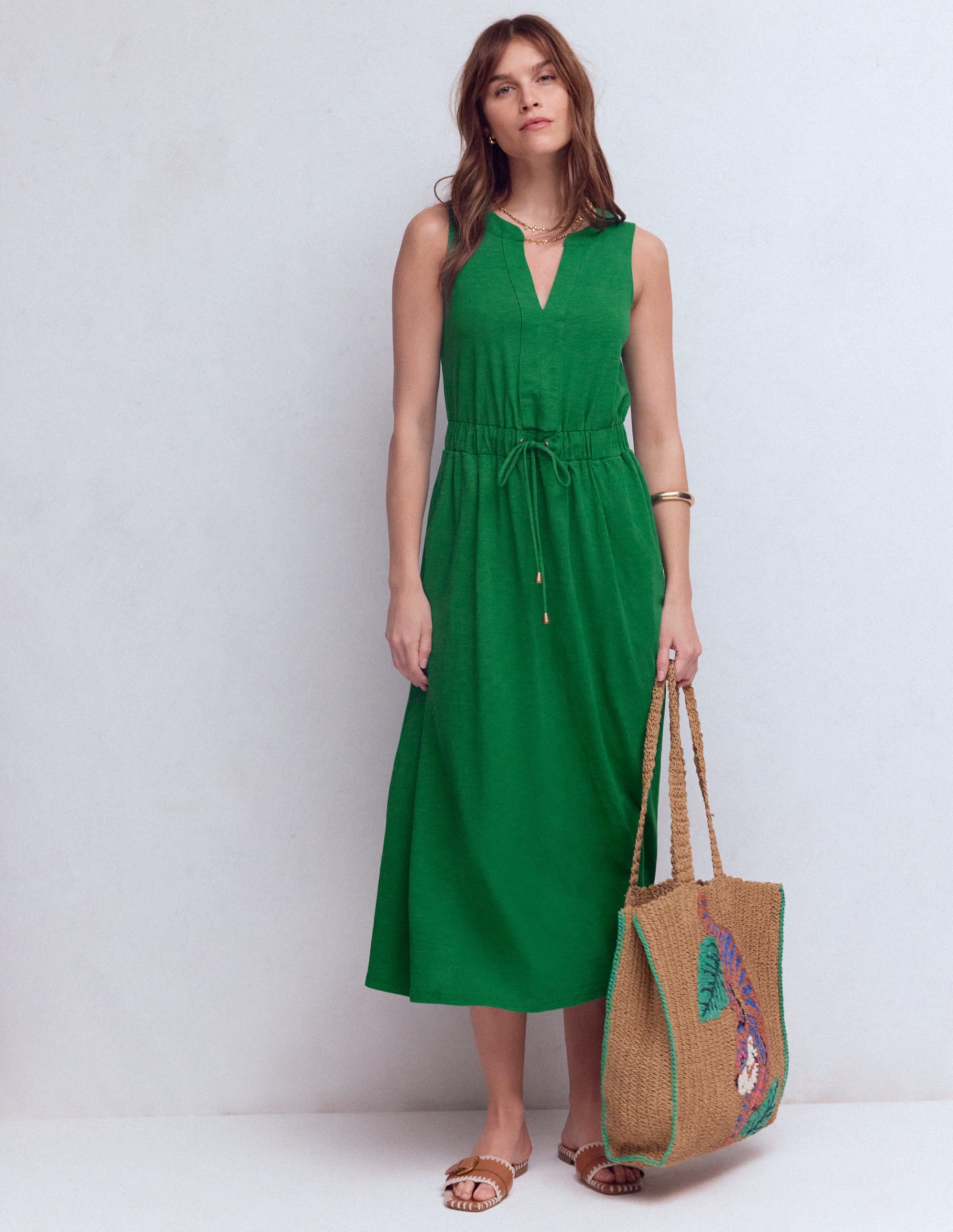 Delphine Midi Jersey Dress-Fresh Green - Image 1