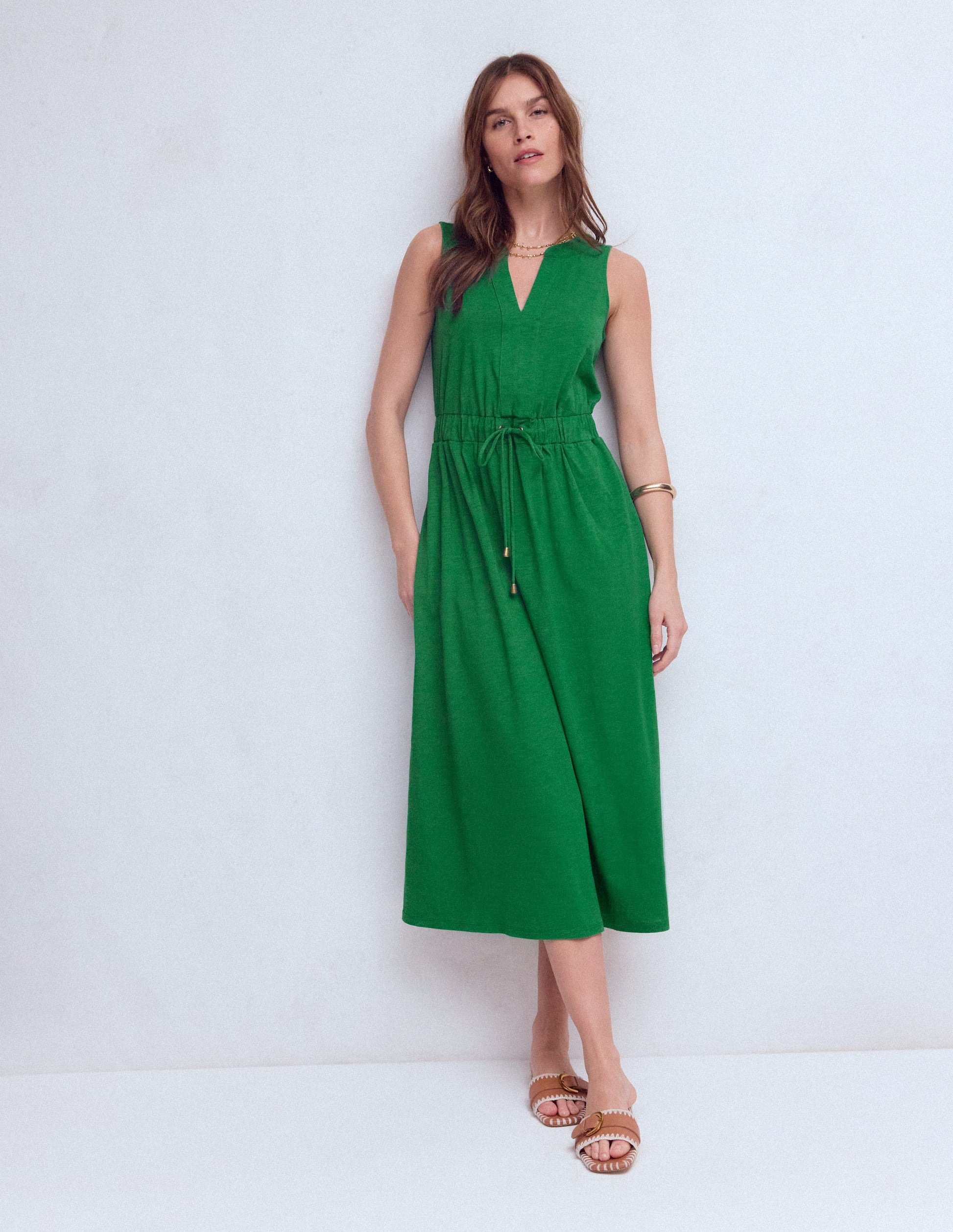 Delphine Midi Jersey Dress-Fresh Green-4