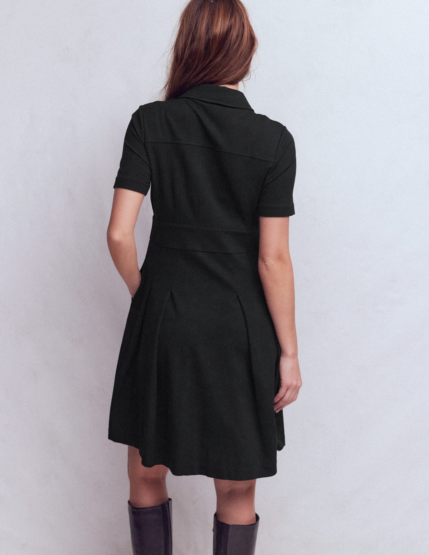 Bridget Ponte Short Dress-Black