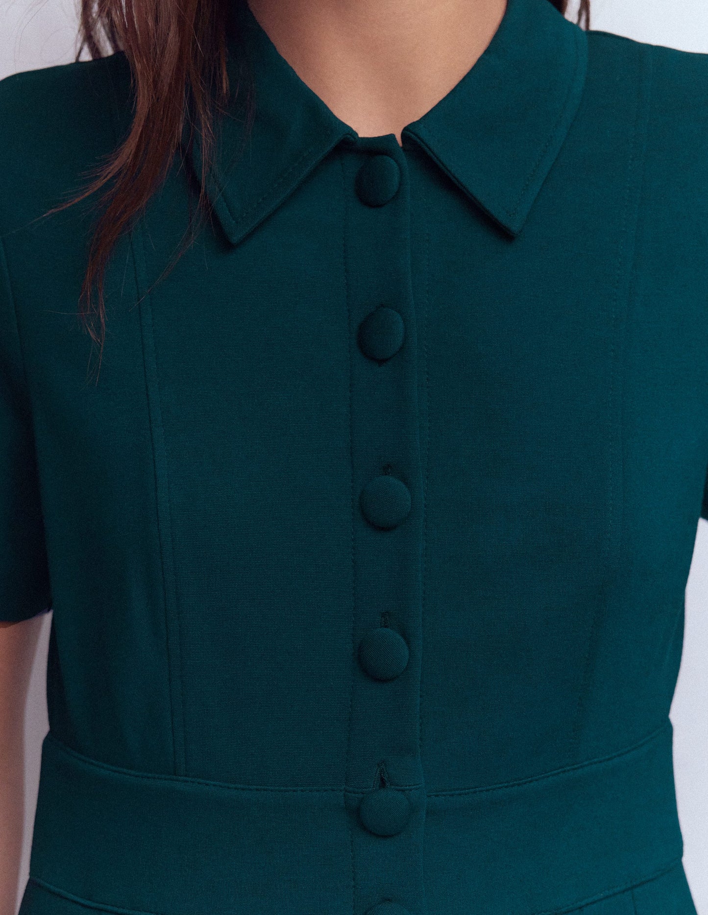 Bridget Ponte Short Dress-Midnight Teal