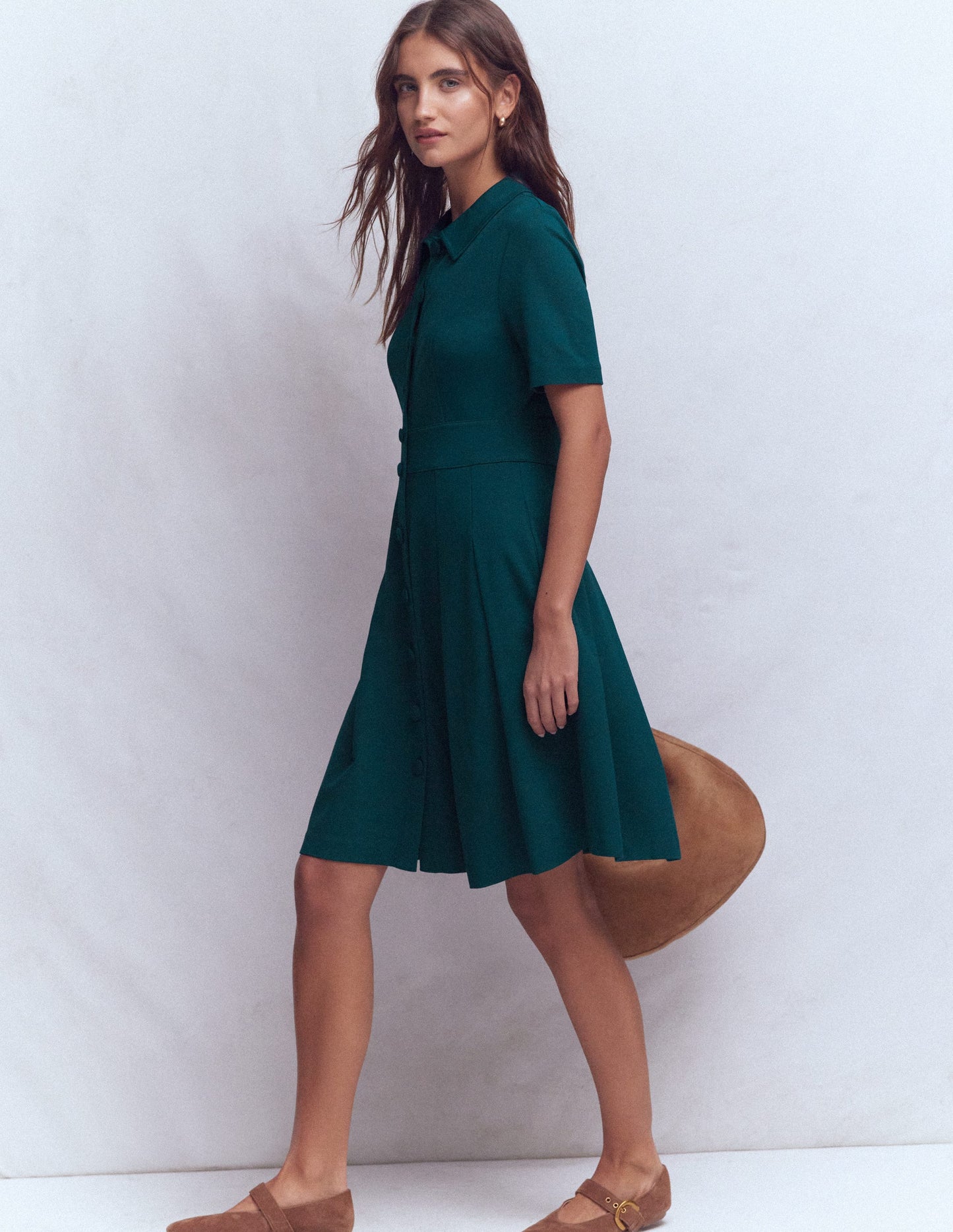 Bridget Ponte Short Dress-Midnight Teal