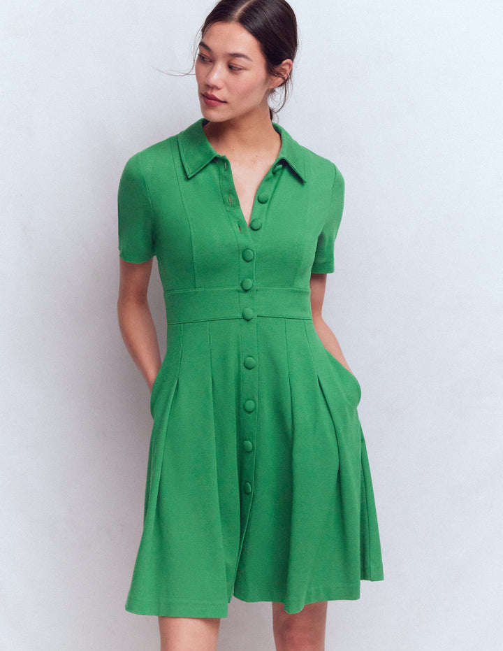 Bridget Ponte Short Dress-Fresh Green