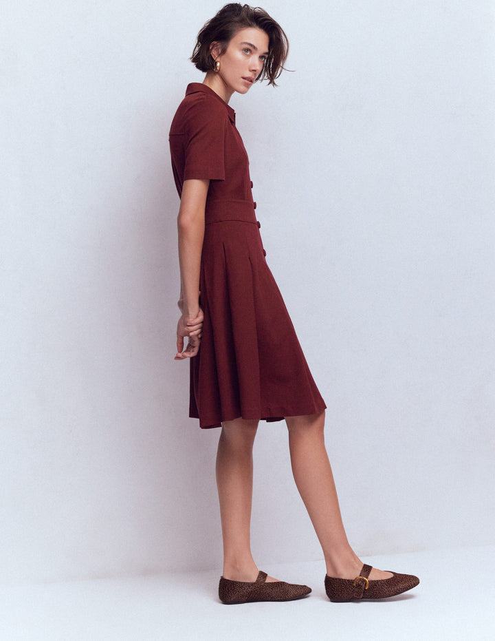 Bridget Ponte Short Dress-Deep Wisteria