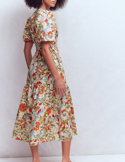 Irene Puff Sleeve Dress-Multi, Botanical Flourish-3