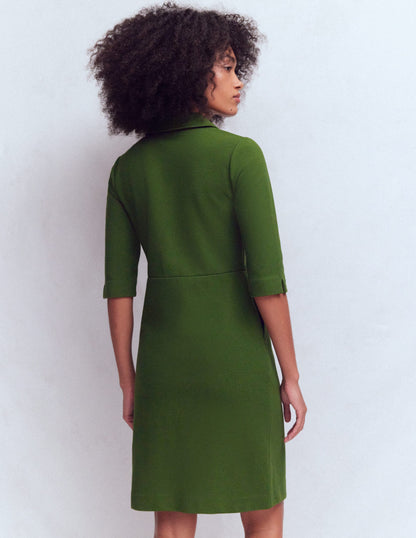 Cam Short Sleeve Ottoman Dress-Green Fir-3
