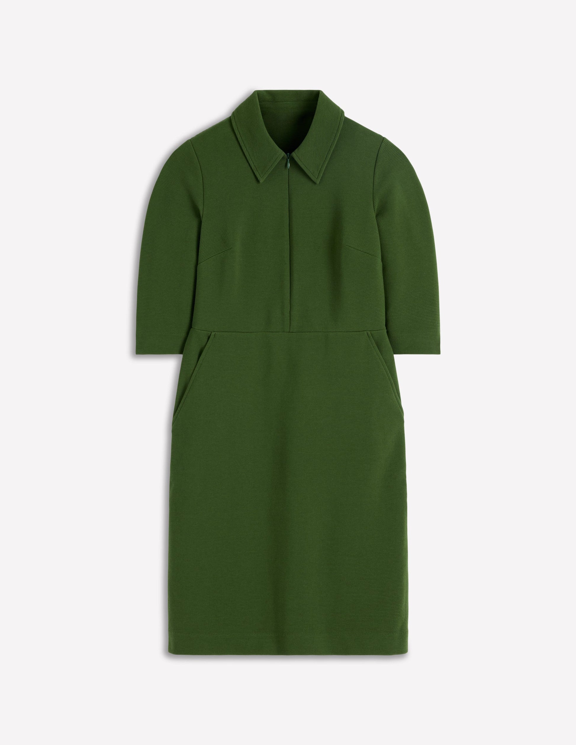 Cam Short Sleeve Ottoman Dress-Green Fir-5