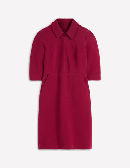 Cam Short Sleeve Ottoman Dress-Ruby Red-5