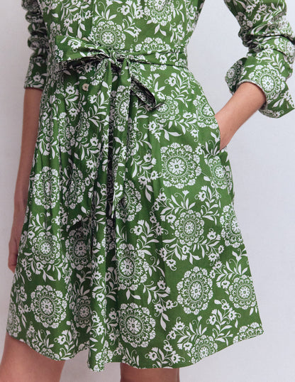 Alexa Long Sleeve Short Dress-Courtyard, Decorative Blossom-5