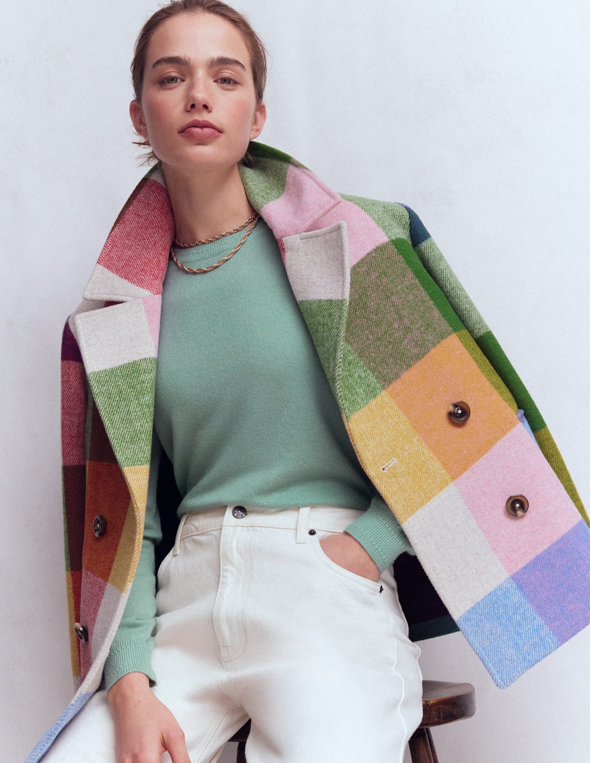 Eva Cashmere Crew Neck Jumper-Celadon Blue-1