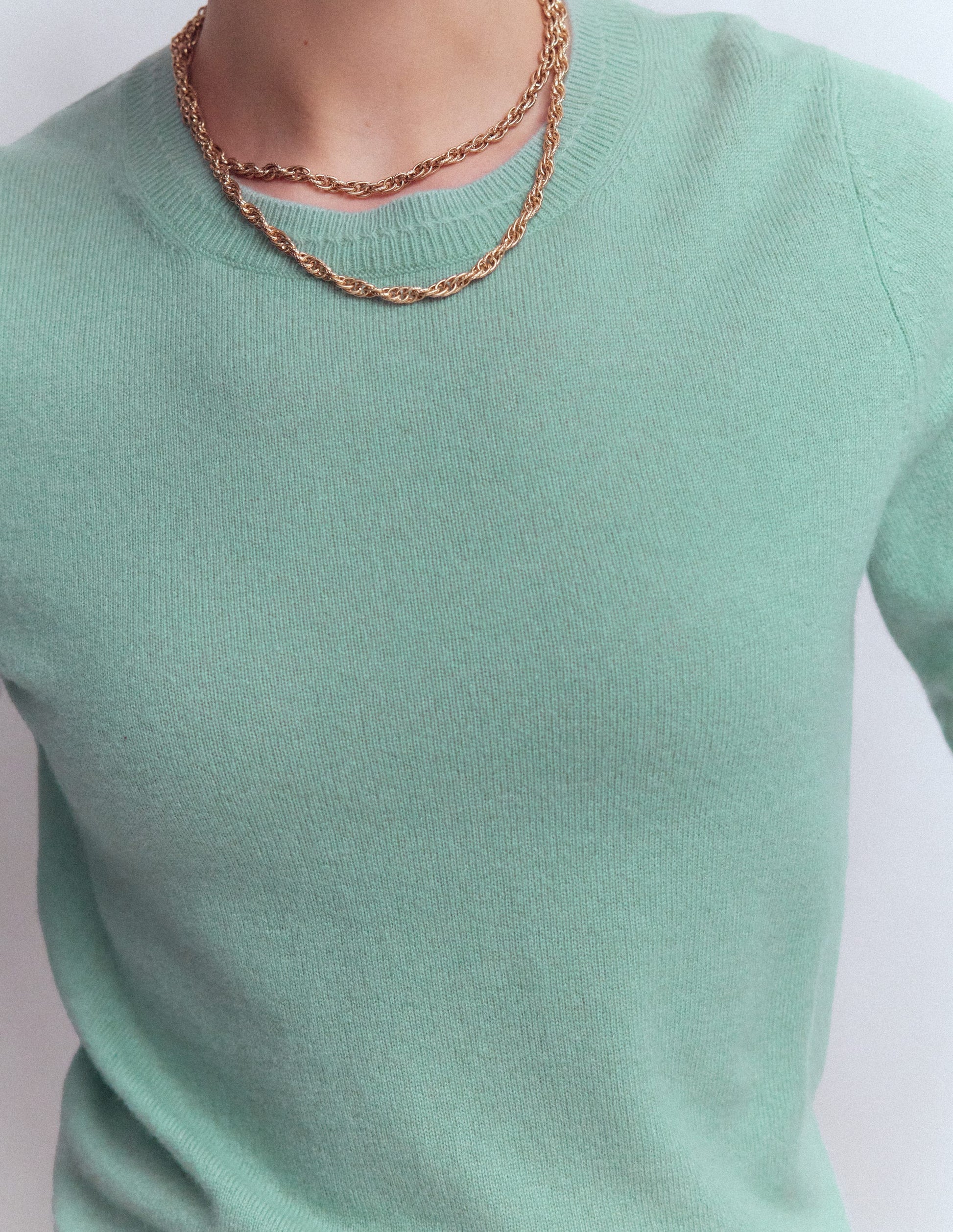 Eva Cashmere Crew Neck Jumper-Celadon Blue-2