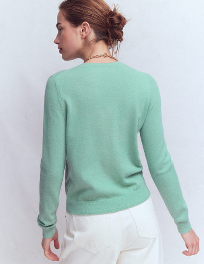 Eva Cashmere Crew Neck Jumper-Celadon Blue-3