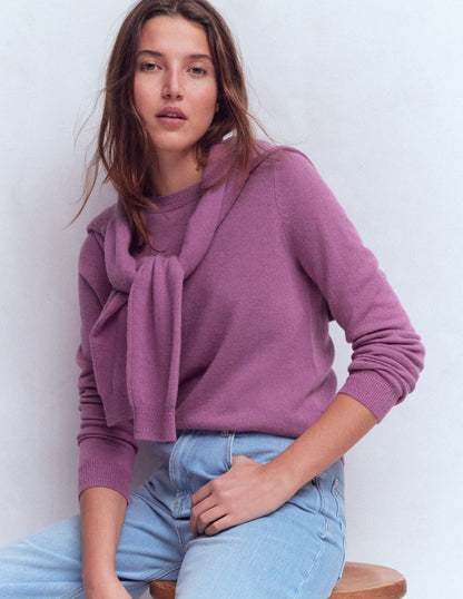 Eva Cashmere Crew Neck Jumper-Clover Purple-2