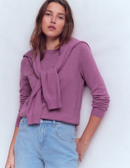 Eva Cashmere Crew Neck Jumper-Clover Purple-4