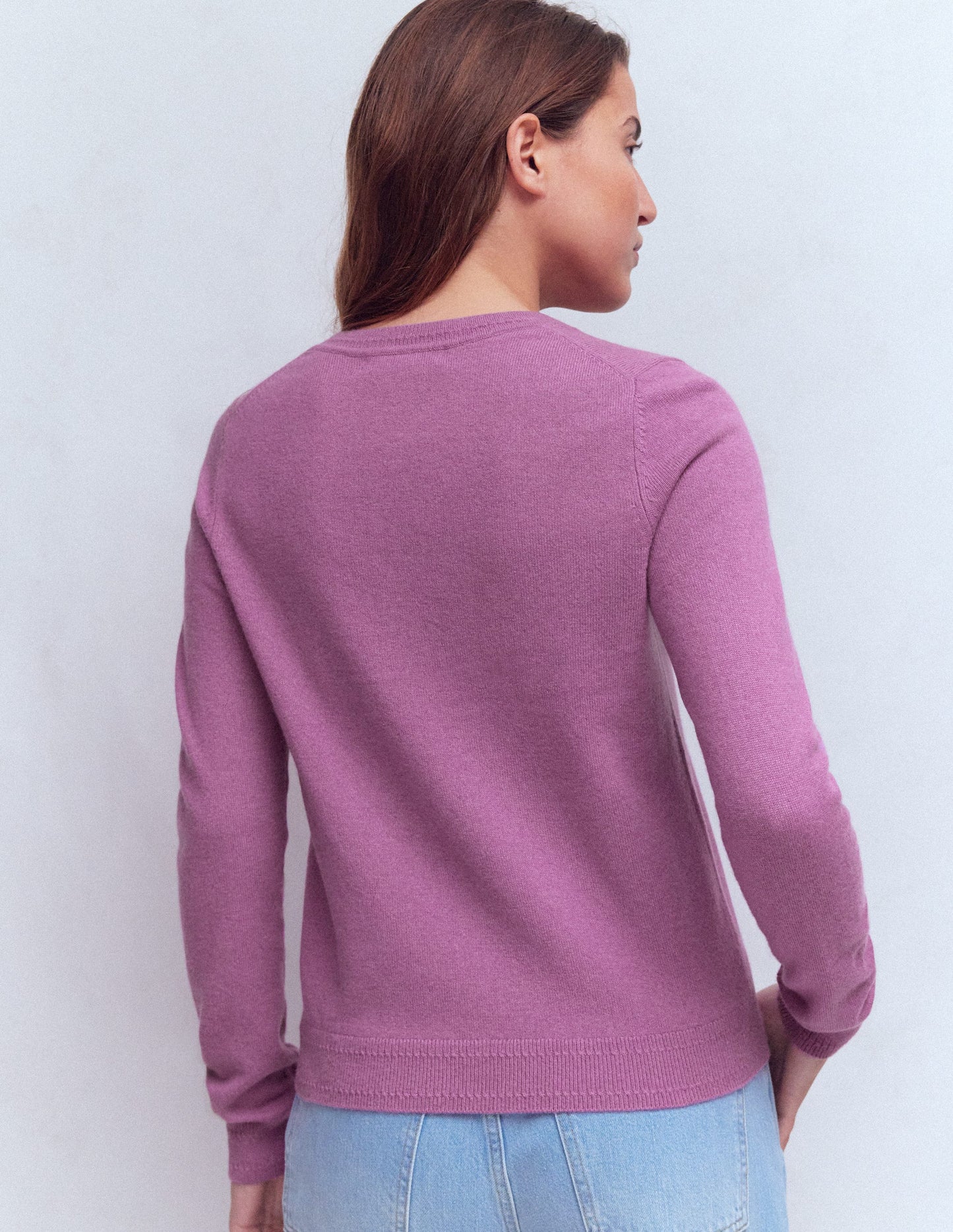 Eva Cashmere Crew Neck Jumper-Clover Purple