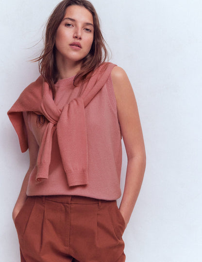 Eva Cashmere Tank-Camelia Pink-1