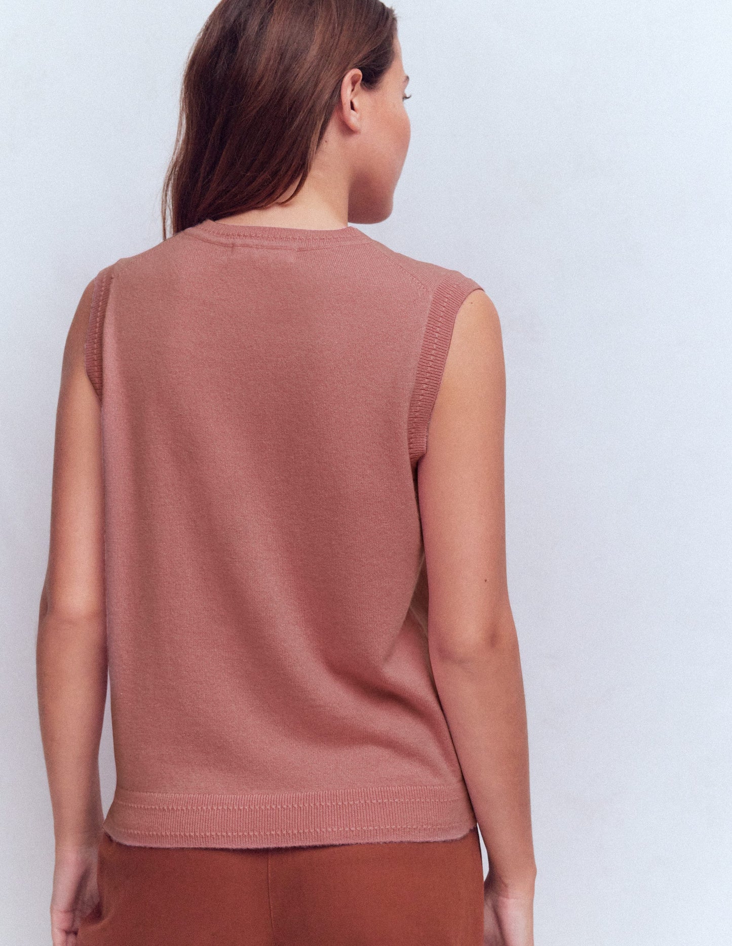 Eva Cashmere Tank-Camelia Pink