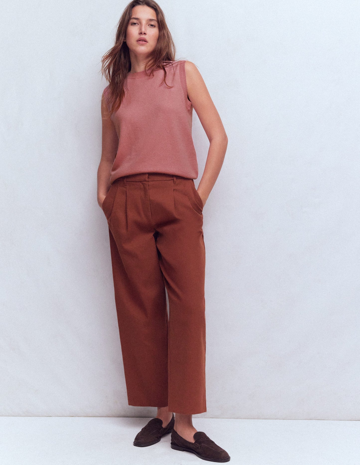 Eva Cashmere Tank-Camelia Pink