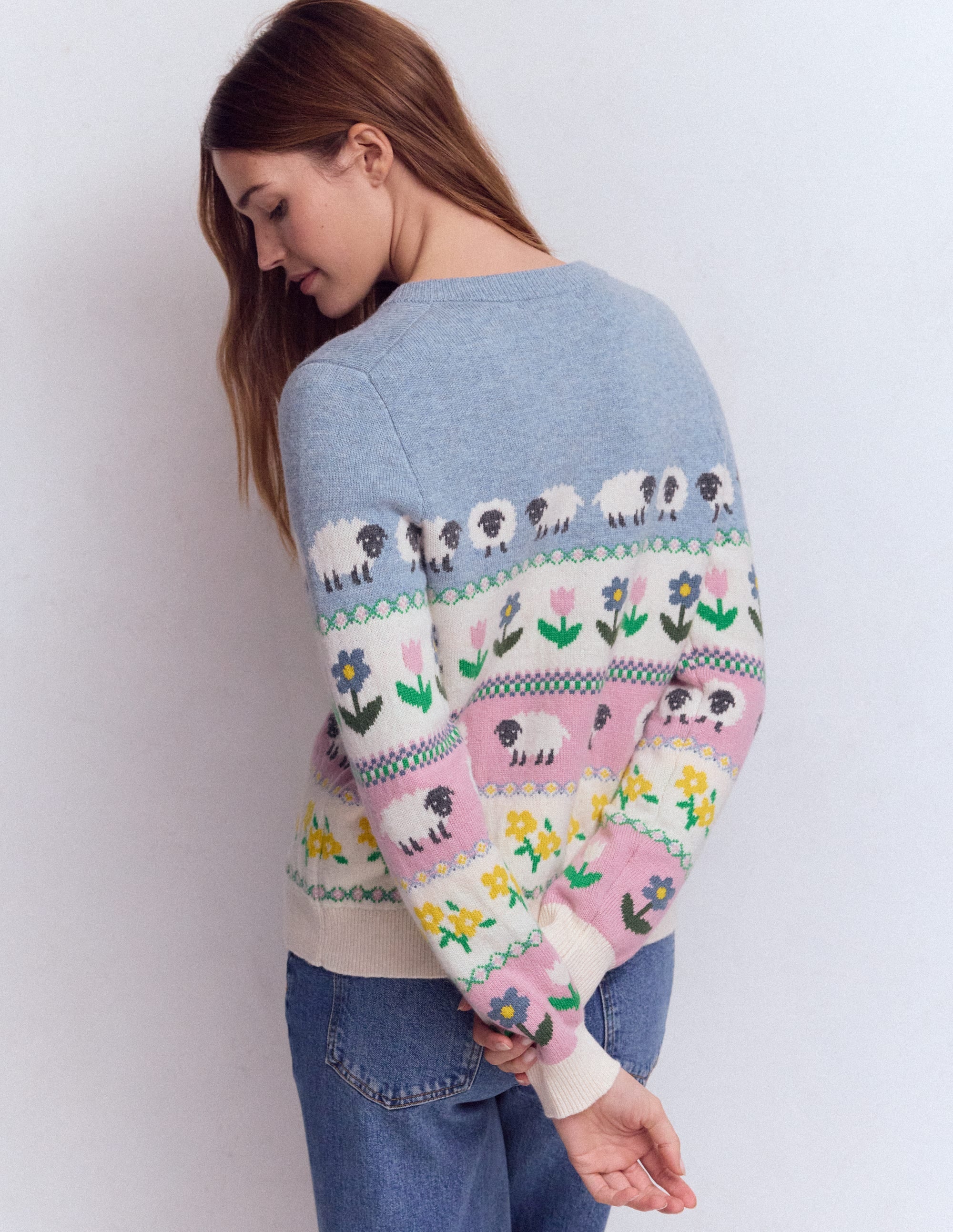 Edie Fair Isle Cardigan-Easter Farm - Image 3