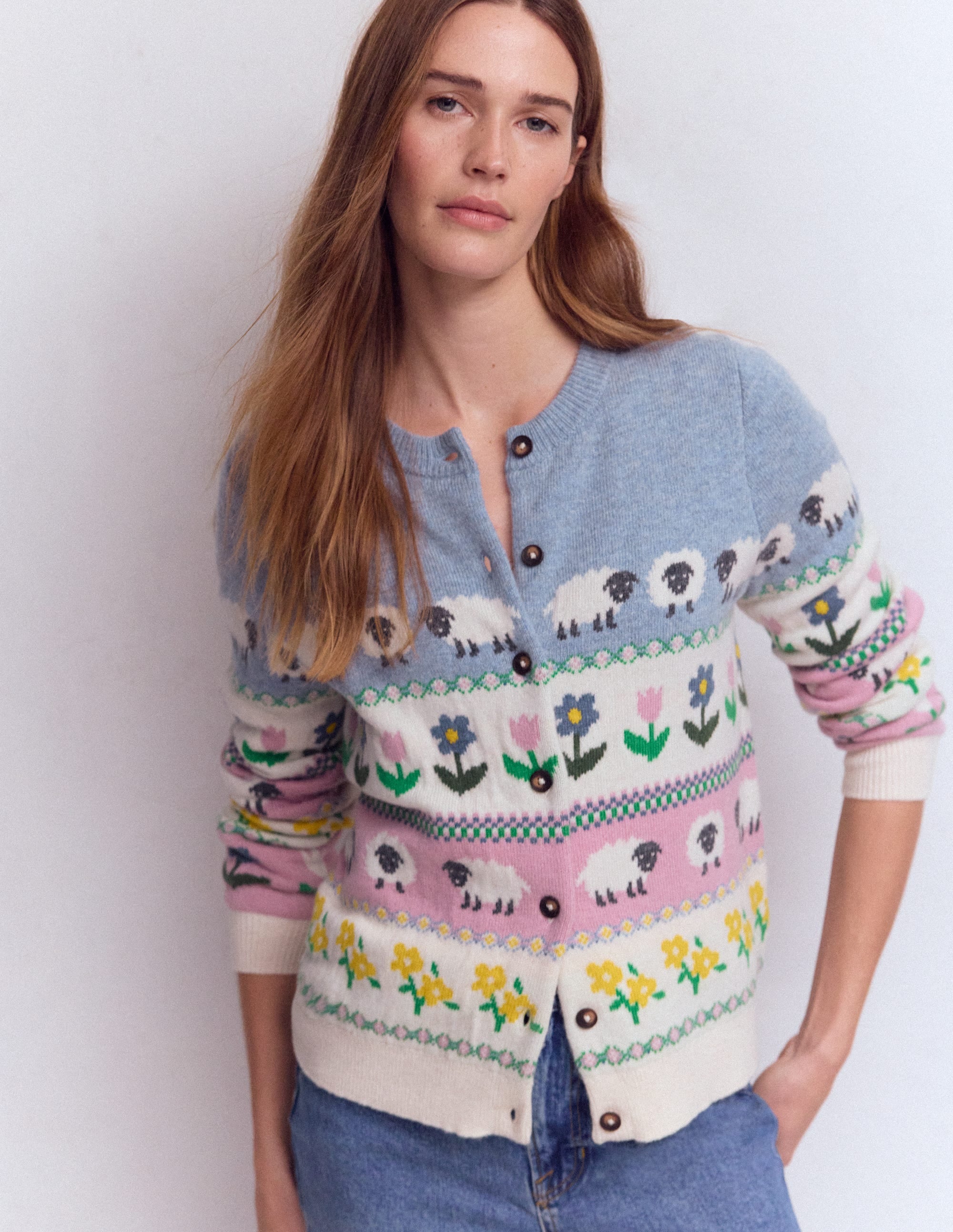 Edie Fair Isle Cardigan-Easter Farm - Image 4