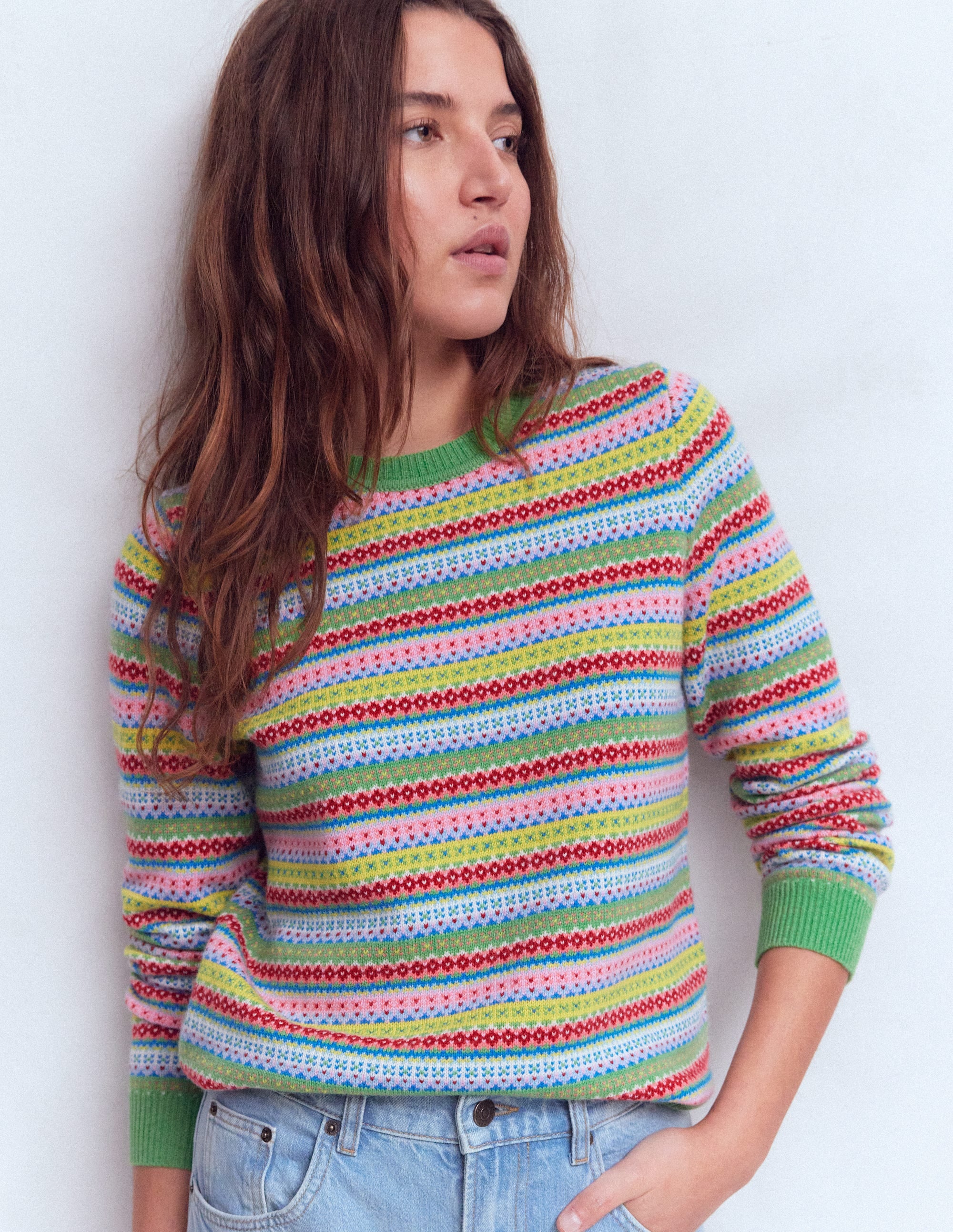 Edie Fair Isle Jumper-Multi, Heritage Geo - Image 4