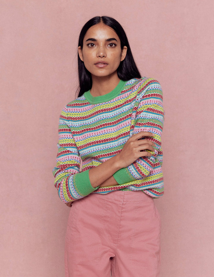 Edie Fair Isle Jumper-Multi, Heritage Geo