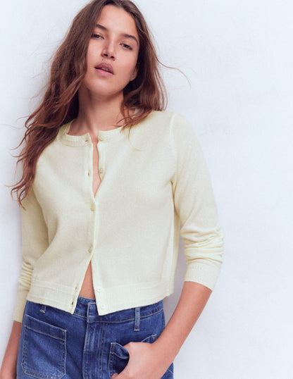 Eva Cashmere Cropped Cardigan-Warm Ivory-4