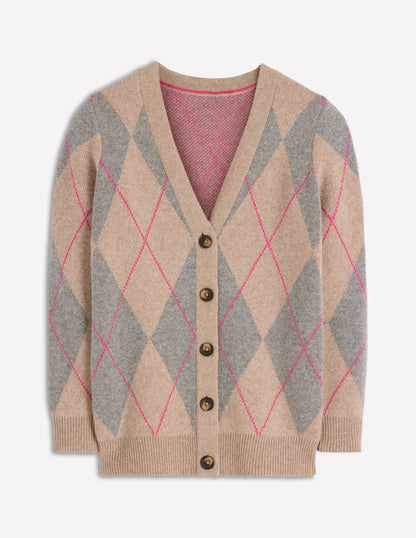 Quinn Boyfriend Cardigan-Neutral Argyle-7