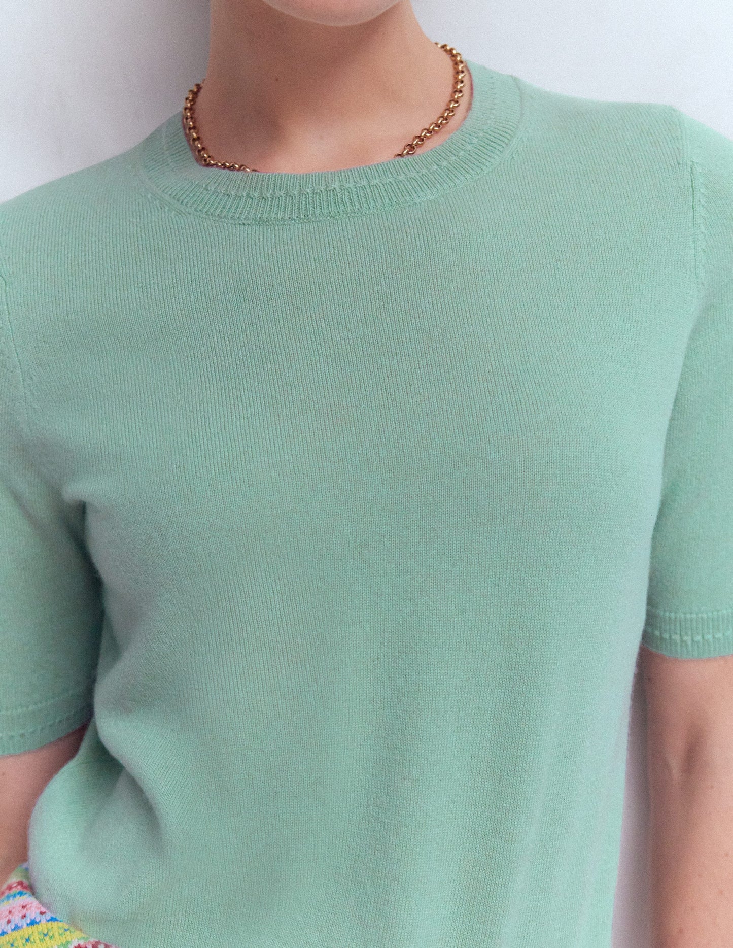 Eva Cashmere T-Shirt-Celadon Blue