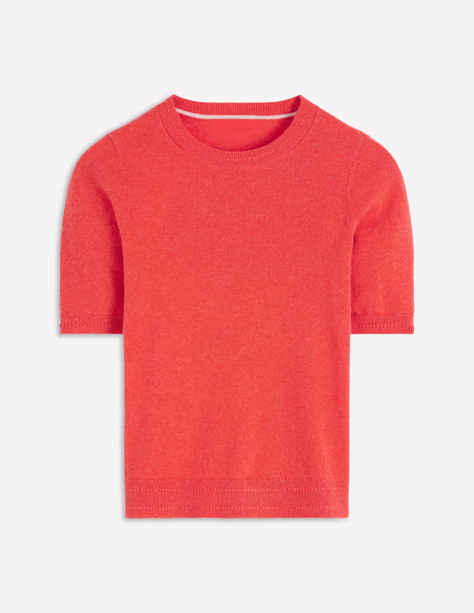 Eva Cashmere T-Shirt-Fiery Orange Melange-5