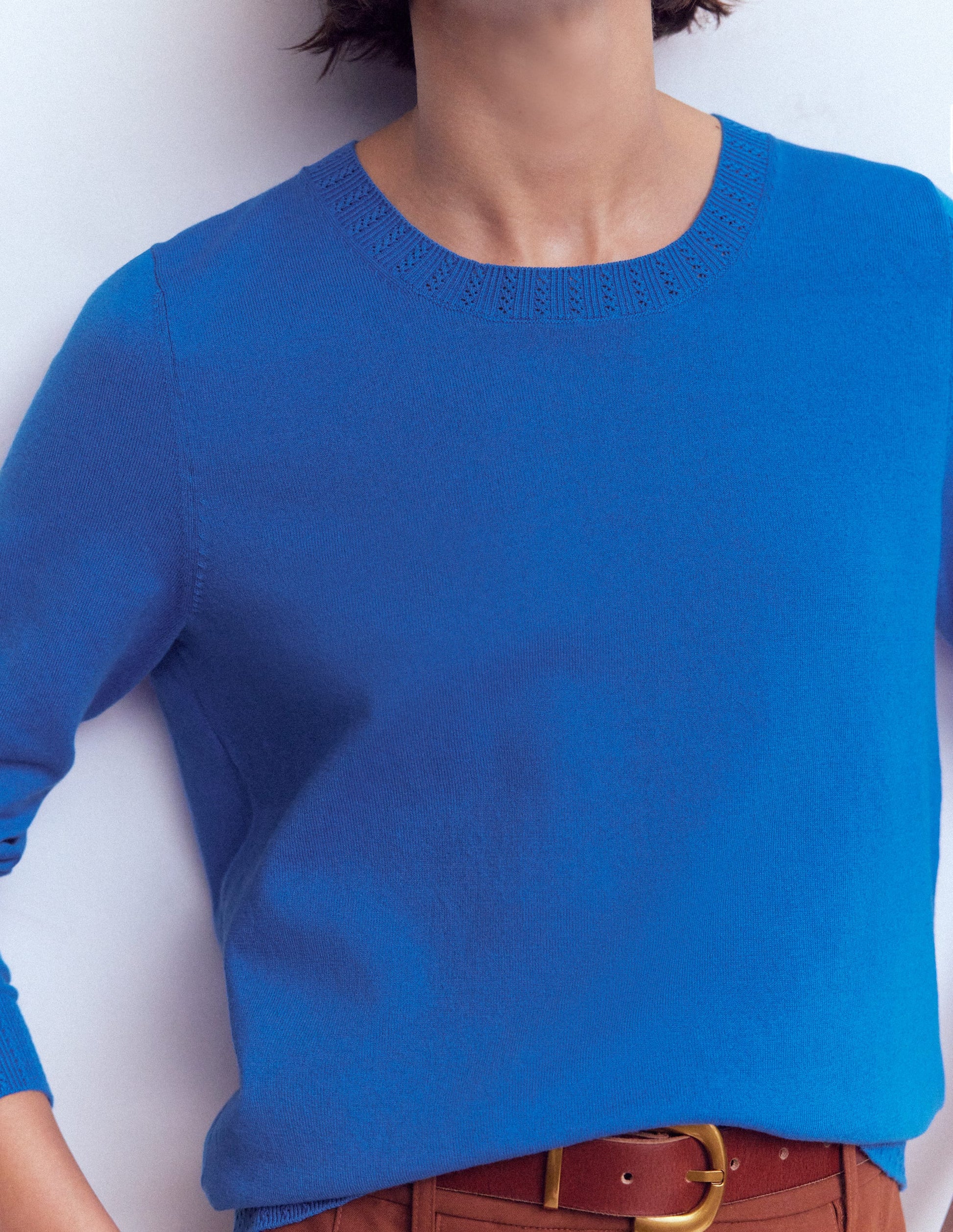 Emilia Cotton Crew Jumper-Kingfisher Blue-2