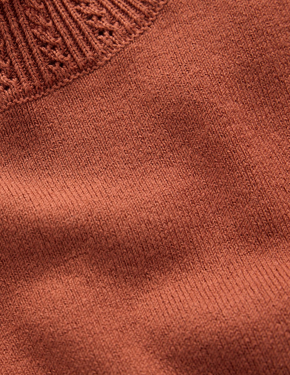 Emilia Cotton Crew Jumper-Roasted Chestnut Brown
