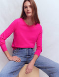 Emilia Cotton Crew Jumper-Pink Peony